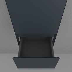 Style Line Шкаф пенал Манхэттен 36 Plus подвесной эмаль графит матовая – фотография-4